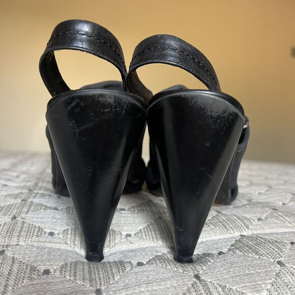 Donald J Pliner Black Stretch Fabric Slingback Italian Sandal Heels Women 8.5 - Picture 8 of 16